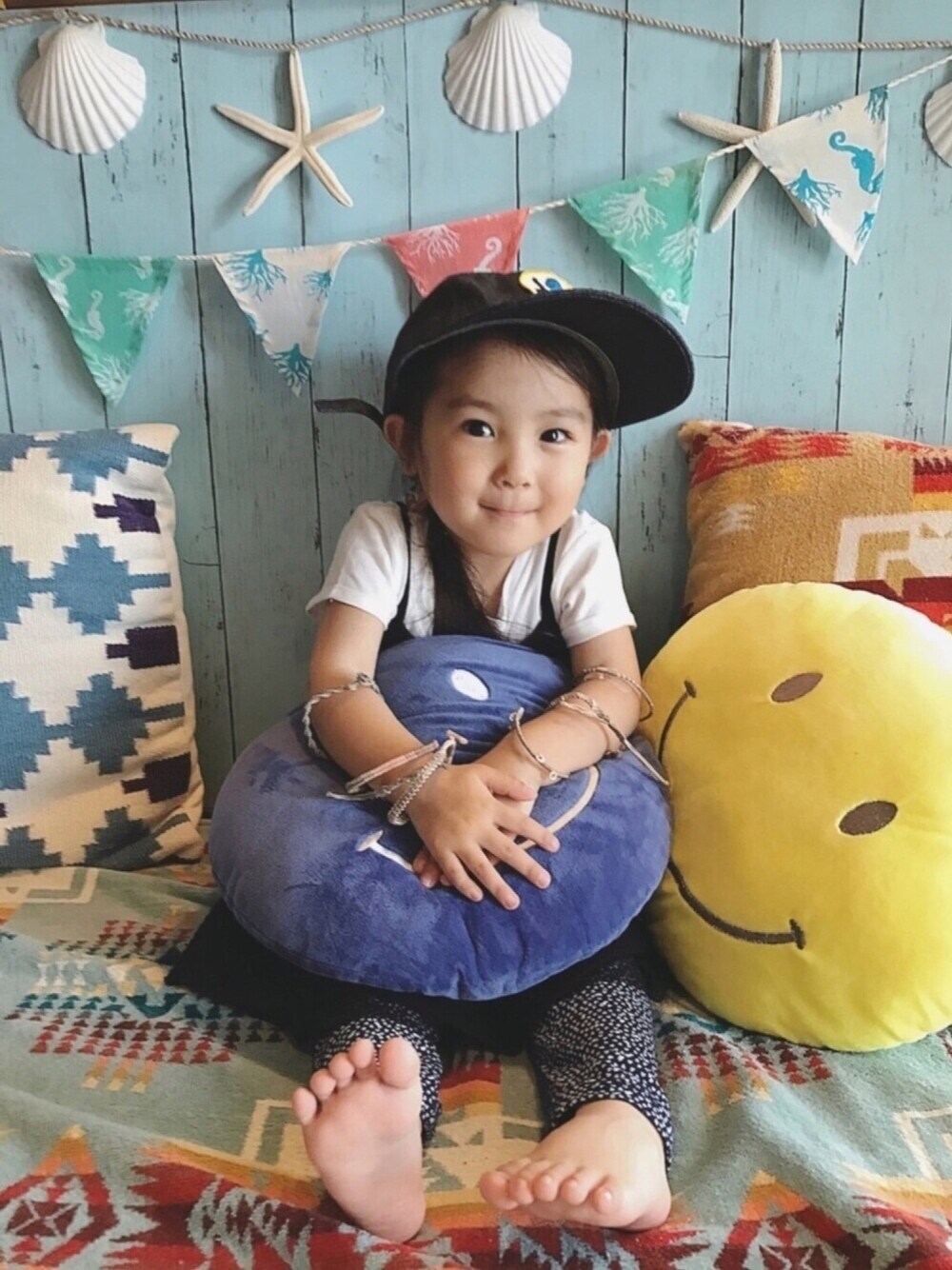 「こどアメフェス、カジュアルコーデ、アメカジ、3歳、女の子、ZARA、ZARA KIDS、LEE、夏コーデ、ドラフトリー」｜「H&Mのアイテム（レギンス/スパッツ、その他）」を使った、you☺︎さん（キッズ・90cm）の春コーディネートの1枚目の写真