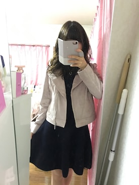 「MISCH MASCH（ミッシュマッシュ）のアイテム（ライダースジャケット）」を使った、yuutanさん（レディース・148cm）の春コーディネート