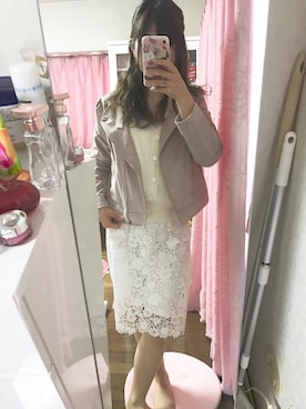 「MISCH MASCH（ミッシュマッシュ）のアイテム（ライダースジャケット）」を使った、yuutanさん（レディース・148cm）の春コーディネート