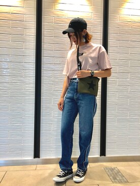 「CONVERSE TOKYO（コンバーストウキョウ）のアイテム（キャップ）」を使った、haruka.Sさん（レディース・160cm）の夏コーディネート
