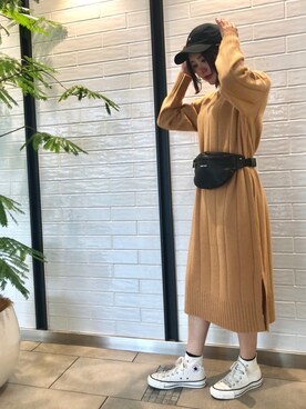 「CONVERSE TOKYO（コンバーストウキョウ）のアイテム（キャップ）」を使った、haruka.Sさん（レディース・160cm）の秋コーディネート