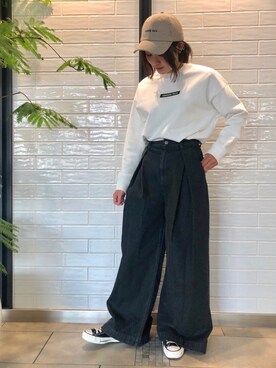 「CONVERSE TOKYO（コンバーストウキョウ）のアイテム（キャップ）」を使った、haruka.Sさん（レディース・160cm）の秋コーディネート