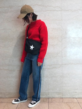 「CONVERSE TOKYO（コンバーストウキョウ）のアイテム（キャップ）」を使った、haruka.Sさん（レディース・160cm）の秋コーディネート
