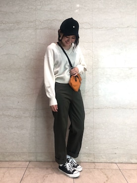 「CONVERSE TOKYO（コンバーストウキョウ）のアイテム（キャップ）」を使った、haruka.Sさん（レディース・160cm）の秋コーディネート