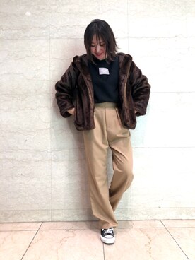 「CONVERSE TOKYO（コンバーストウキョウ）のアイテム（その他アウター）」を使った、haruka.Sさん（レディース・160cm）の冬コーディネート