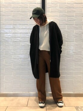 「CONVERSE TOKYO（コンバーストウキョウ）のアイテム（ノーカラージャケット）」を使った、haruka.Sさん（レディース・160cm）の冬コーディネート
