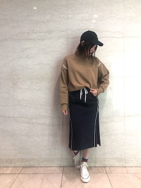 「CONVERSE TOKYO（コンバーストウキョウ）のアイテム（キャップ）」を使った、haruka.Sさん（レディース・160cm）の冬コーディネート