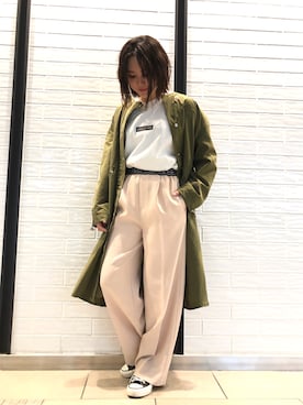 「CONVERSE TOKYO（コンバーストウキョウ）のアイテム（ノーカラージャケット）」を使った、haruka.Sさん（レディース・160cm）の冬コーディネート