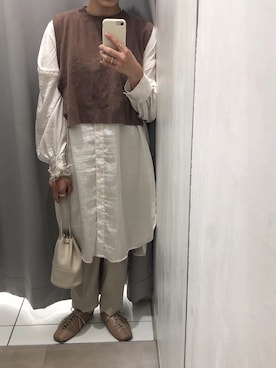 「アイテム（シャツワンピース）」を使った、moneさん（レディース・152cm・20代）の秋コーディネート