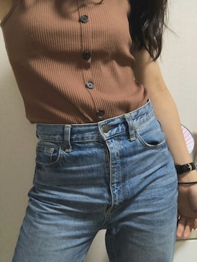 「ハイウエストストレートジーンズ」｜Maaaalsさん（レディース・159cm）の春コーディネート