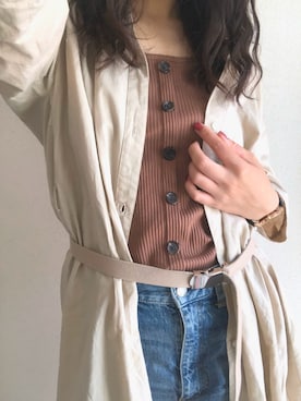 「Sunnyday」｜「アイテム（シャツワンピース）」を使った、Maaaalsさん（レディース・159cm）の春コーディネート