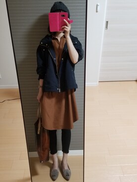 「PLAIN CLOTHING（プレーンクロージング）のアイテム（ニットキャップ/ビーニー）」を使った、もぐ子さん（レディース・158cm）の秋コーディネート