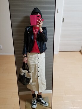 もぐ子 is wearing SHIPS "ポケットトートバッグ"