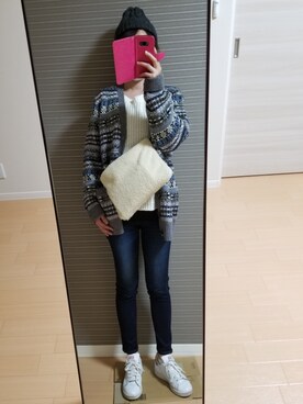 「PLAIN CLOTHING（プレーンクロージング）のアイテム（ニットキャップ/ビーニー）」を使った、もぐ子さん（レディース・158cm）の秋コーディネート