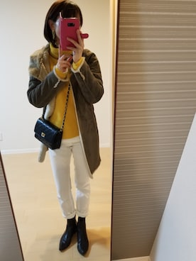 「DRWCYS（ドロシーズ）のアイテム（パンツ）」を使った、もぐ子さん（レディース・158cm）の冬コーディネート