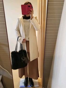 「FREE'S MART（フリーズマート）のアイテム（その他アウター）」を使った、もぐ子さん（レディース・158cm）の冬コーディネート