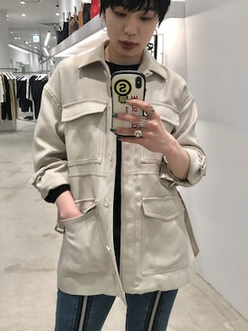 「STUDIOUS（ステュディオス）のアイテム（ブルゾン）」を使った、Ohashi Erikaさん（レディース・167cm）の春コーディネート