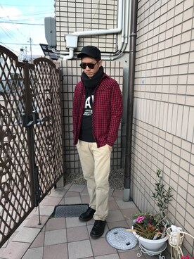 「G-STAR RAW（ジースターロゥ）のアイテム（キャップ）」を使った、Dj MushRoomさん（メンズ・170cm）の冬コーディネート