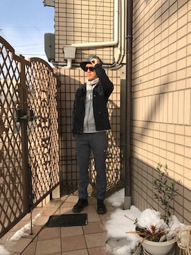 「G-STAR RAW（ジースターロゥ）のアイテム（ナイロンジャケット）」を使った、Dj MushRoomさん（メンズ・170cm）の冬コーディネート