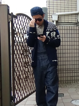 「G-STAR RAW（ジースターロゥ）のアイテム（サロペット/オーバーオール）」を使った、Dj MushRoomさん（メンズ・170cm）の冬コーディネート