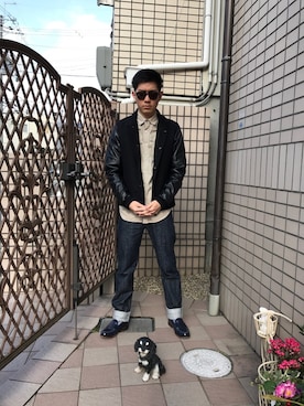 「G-STAR RAW（ジースターロゥ）のアイテム（ブルゾン）」を使った、Dj MushRoomさん（メンズ・170cm）の冬コーディネート