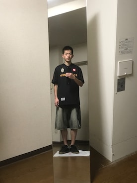 「nitraid（ナイトレイド）のアイテム（パンツ）」を使った、エイチエムさん（メンズ・174cm）の秋コーディネート