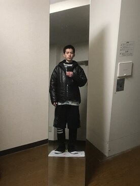 「CONVERSE（コンバース）のアイテム（パンツ）」を使った、エイチエムさん（メンズ・174cm）の冬コーディネート