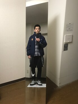 「SWAGGER（スワッガー）のアイテム（パンツ）」を使った、エイチエムさん（メンズ・174cm）の冬コーディネート