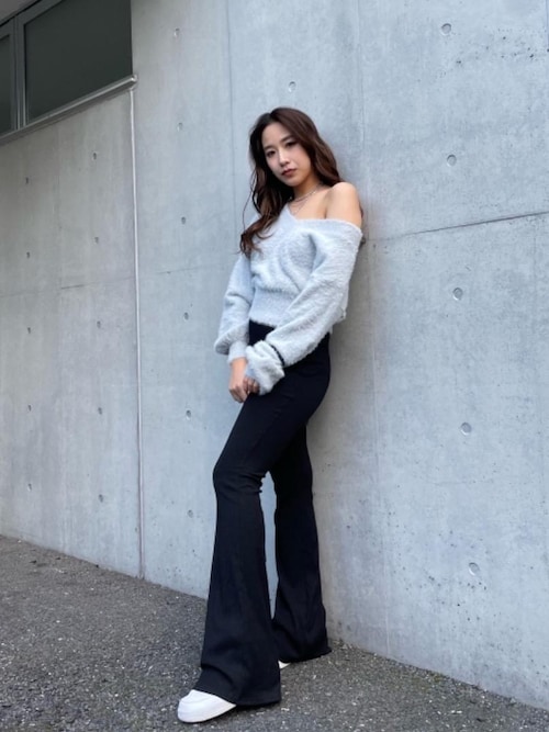 新品　リブフレアパンツ Didot.showroom パンツ 「DIDOT.」着丈違いの2サイズ展開｜リブ