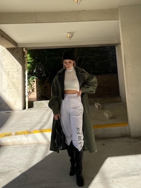 「ブーツコーデ」｜「アイテム（チェスターコート）」を使った、MIRIさん（レディース・163cm）の秋コーディネート