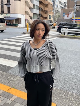 「ストリートカジュアル」｜「アイテム（スウェットパンツ）」を使った、MIRIさん（レディース・163cm）の冬コーディネート