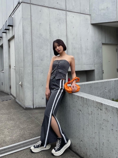 セール】サイドカッティングストライプセットアップ