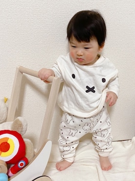 「BREEZE（ブリーズ）のアイテム（ルームウェア）」を使った、tapibabyさん（キッズ・80cm）の春コーディネート