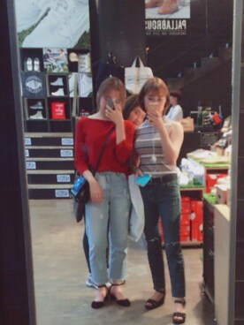 「TOPSHOP（トップショップ）のアイテム（ポロシャツ、その他）」を使った、Sobamさん（レディース・160cm）の夏コーディネート