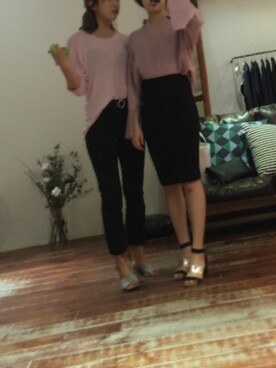 「somewhereのアイテム（サンダル、ブラック系）」を使った、Sobamさん（レディース・160cm）の夏コーディネート