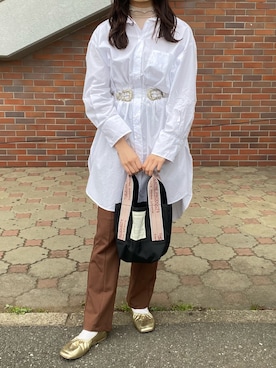 「Kastane（カスタネ）のレーヨンスラックスパンツ３（スラックス）」を使った、miiさん（レディース・163cm）の春コーディネート