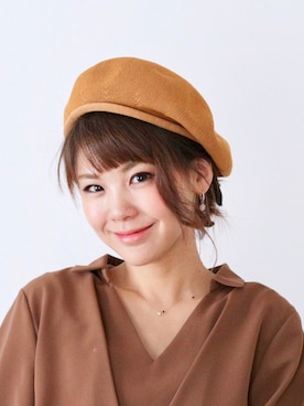 「ベレー」｜「アイテム（ハンチング/ベレー帽）」を使った、MAAMI(まあみ)さん（レディース・166cm）の春コーディネート