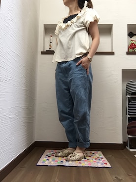 「NorAh（ノラ）のアイテム」を使った、めんさん（レディース・149cm）の夏コーディネート