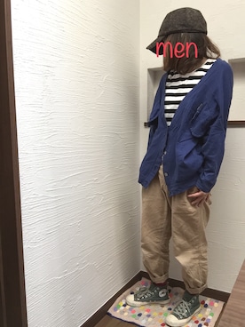 「shuca（シュカ）のアイテム（パンツ）」を使った、めんさん（レディース・149cm）の秋コーディネート