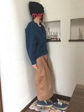 「SEVENDAYS=SUNDAY（セブンデイズサンデイ）のアイテム（ニットキャップ/ビーニー）」を使った、めんさん（レディース・149cm）の秋コーディネート
