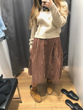 「日常」｜「アイテム（ブーツ）」を使った、NagiNyannnさん（レディース・158cm）の秋コーディネート