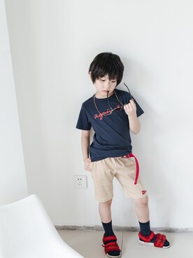 「Momo（Momo）のアイテム」を使った、嗒嗒-刘涵禹さん（キッズ・120cm）の夏コーディネート