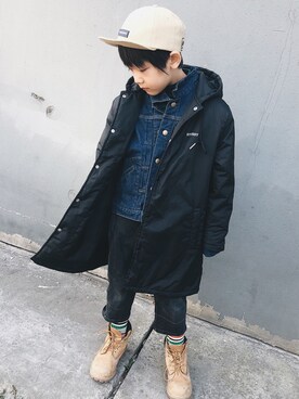 「Momo（Momo）のアイテム」を使った、嗒嗒-刘涵禹さん（キッズ・123cm）の秋コーディネート