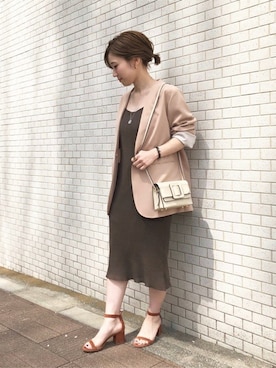 「Noble（ノーブル）のアイテム（ノーカラージャケット）」を使った、noble_ayumiさん（レディース・155cm）の春コーディネート