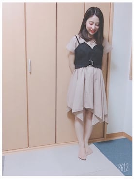 「CECIL McBEE（セシルマクビー）のアイテム（シャツワンピース）」を使った、しおりさん（レディース・150cm）の夏コーディネート