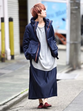 「スカート男子」｜東端さん（メンズ・165cm・20代）の冬コーディネート