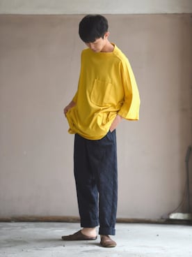 「sneeuw（スニュウ）のアイテム（パンツ）」を使った、東端さん（メンズ・165cm）の夏コーディネート
