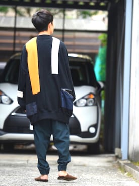 「YANTOR（ヤントル）のアイテム（パンツ）」を使った、東端さん（メンズ・165cm）の夏コーディネート