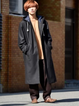 「ESSAY（エッセイ）のアイテム（ジャケット/アウター）」を使った、東端さん（メンズ・165cm）の冬コーディネート