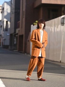 「YANTOR（ヤントル）のアイテム（トップス）」を使った、東端さん（メンズ・165cm）の冬コーディネート